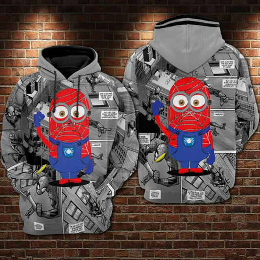 Spider-man Minion Hoodie Zip Hoodie 3d Custom 12 Moonbestprint