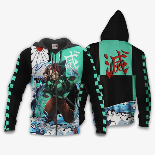 Demon Slayer Tanjiro Anime 2k850 Fan Gift Stylist Unisex Cartoon 3d Hoodie Zip Hoodie 1286 Moonbestprint