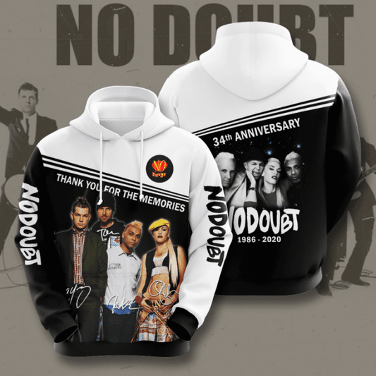 No Doubt 34th Anniversary 1986 2020 Signature Design Gift For Fan Custom 3d Hoodie All Over Printed Hoodie Moonbestprint