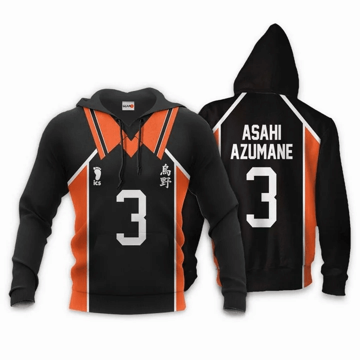 Karasuno Asahi Azumane Anime Manga Haikyuu Number 3 For Men And Women 3d Hoodie Zip Hoodie Moonbestprint