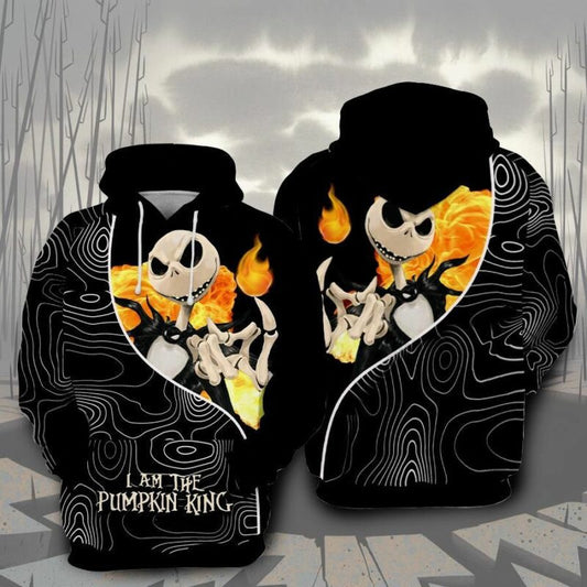 Jack Skellington I Am The Pumpkin King Over Print 3d Hoodie Zip Hoodie Moonbestprint