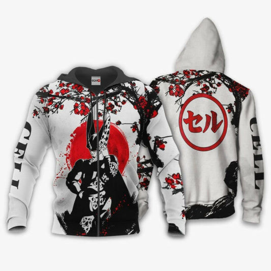Perfect Cell Japan Cherry Blossoms Dragon Ball Z Anime 1k348 Fan Gift Stylist Unisex Cartoon Graphic Outfits Aop 3d Hoodie, Zip Hoodie 2087 Moonbestprint