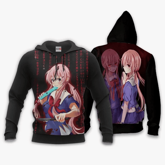 Yuno Gasai Anime Manga Future Diary Mirai Nikki 1 For Men And Women 3d Hoodie Zip Hoodie Moonbestprint