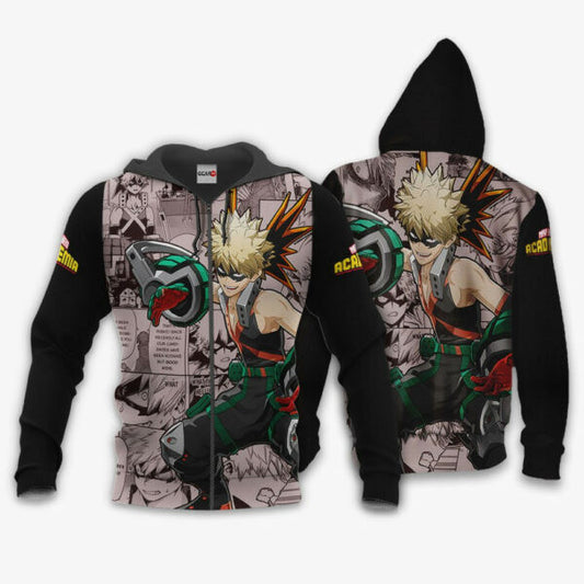 Katsuki Bakugou Anime My Hero Academia Manga 1k996 Fan Gift Stylist Unisex Cartoon Graphic Outfits Aop 3d Hoodie Zip Hoodie 1410 Moonbestprint