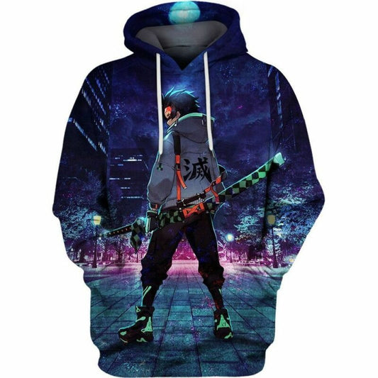 Tanjiro Street Style Demon Slayer Over Print 3d Hoodie Zip Hoodie Moonbestprint