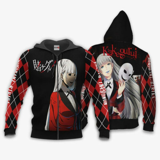 Ririka Momobami Kakegurui Anime 3k466 Fan Gift Stylist Unisex Cartoon 3d Hoodie Zip Hoodie 1872 Moonbestprint