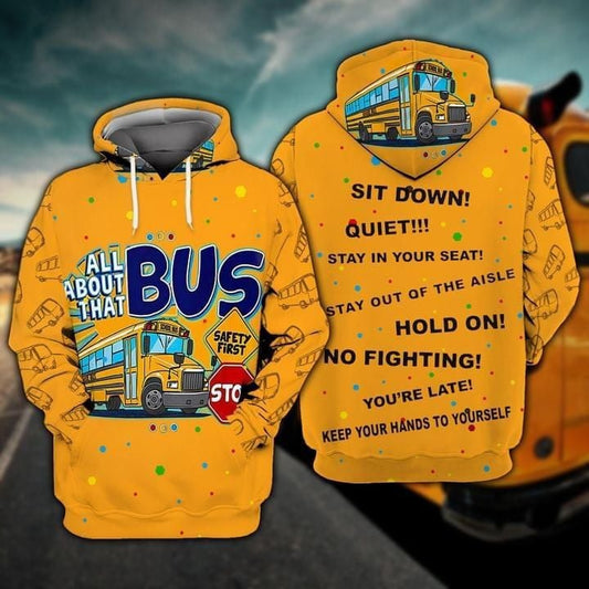 Bus School Full Printing Hoodie 3d Hoodie Moonbestprint