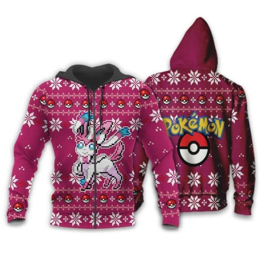 Sylveon Anime Pokemon Manga Ugly Christmas Sweater 1k857 Fan Gift Stylist Unisex Cartoon Graphic Outfits Aop 3d Hoodie Zip Hoodie 2365 Moonbestprint