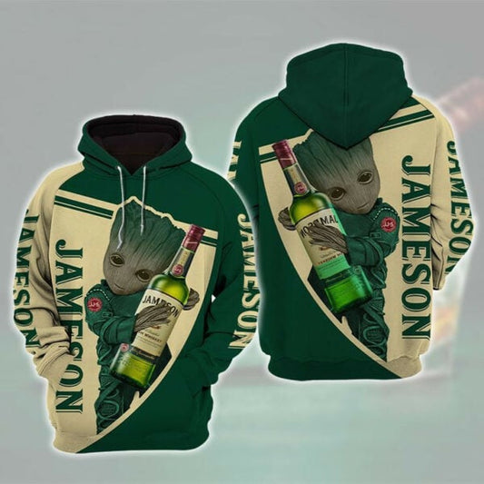 Baby Groot Jameson Irish Whiskey 3d All Over Print T Shirt Hoodie 238 Moonbestprint
