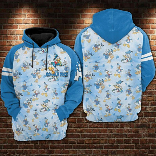 Disney Donald Duck Pattern 3d Hoodie Zip Hoodie Moonbestprint