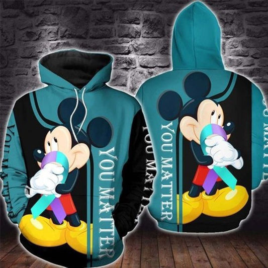 Mickey Mouse Disney You Matter All Over Printed Custom 3d T Shirt Sweatshirt Zip Hoodie Bomber 522 Moonbestprint