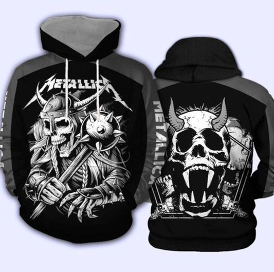 Metallica Skull Combatant Creepy Style All Over Printed Custom 3d Hoodie Moonbestprint