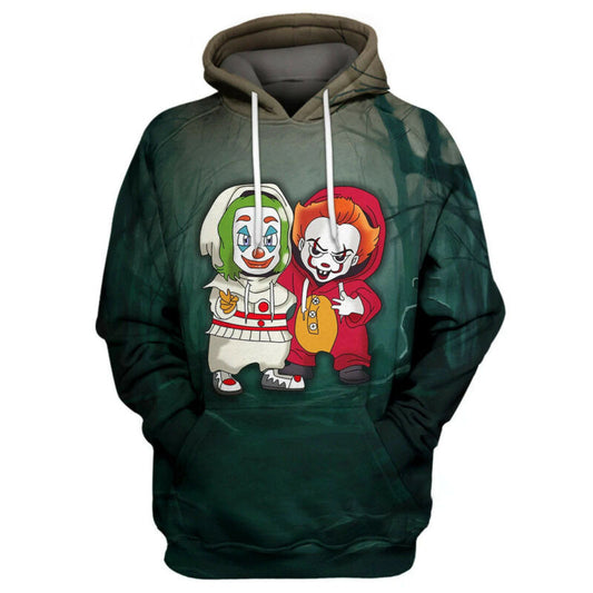 Joker It Hoodie Joker &amp; Pennywise 3d Hoodie Zip Hoodie Moonbestprint