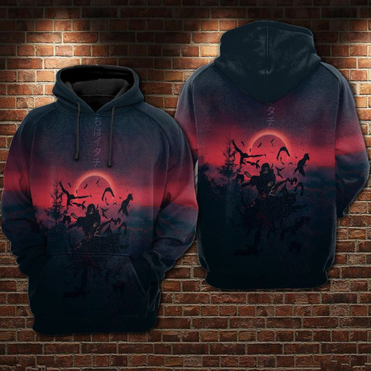 Sasuke Over Print 3d Hoodie Zip Hoodie Moonbestprint