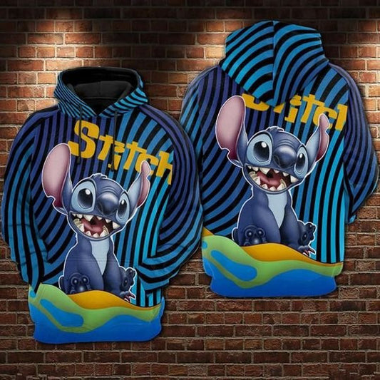 Stitch Cartoon Lilo And Stitch Over Print 3d Hoodie Moonbestprint