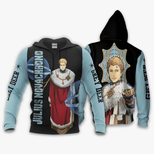 Julius Novachrono Anime Manga Black Clover Grey Deer For Men And Women 3d Hoodie Zip Hoodie Moonbestprint
