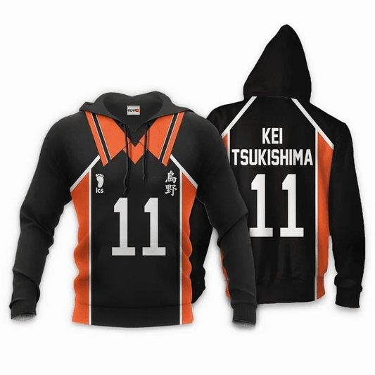 Karasuno Kei Tsukishima Anime Manga Haikyuu Number 11 For Men And Women 3d Hoodie Zip Hoodie Moonbestprint