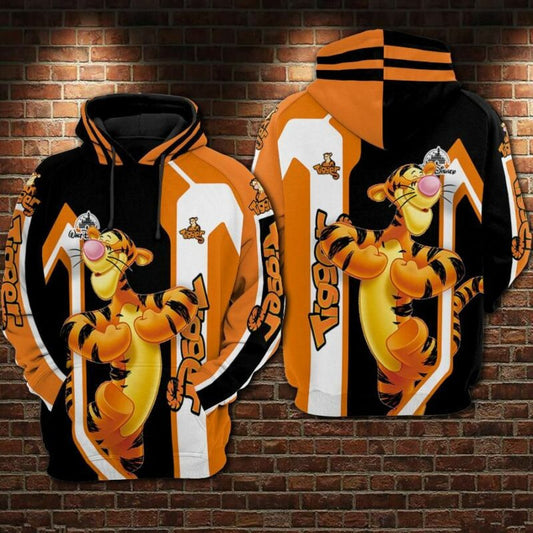 Tigger Cartoon Winnie The Pooh Walt Disney 2 Over Print 3d Hoodie Zip Hoodie Moonbestprint
