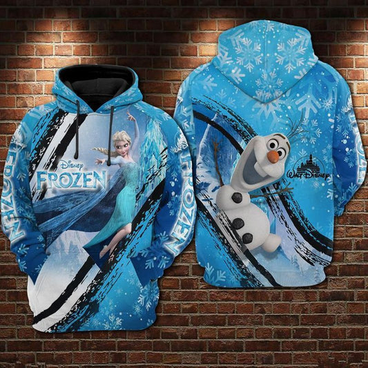 For Frozen Lovers Elsa And Olaf 3d Hoodie Moonbestprint