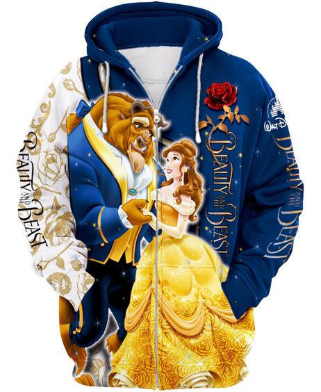 Beauty And The Beast Zip-up Hoodie Moonbestprint
