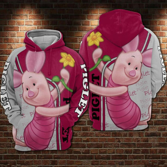 Piglet Peanuts Over Print 3d Hoodie Zip Hoodie Moonbestprint