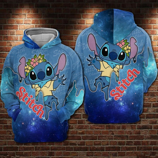 Cartoon Lilo And Stitch Over Print 3d Hoodie Zip Hoodie 1090 Moonbestprint