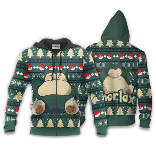 Snorlax Anime Pokemon Manga Ugly Christmas Sweater 1k937 Stylist Unisex Graphic Outfits Aop 3d Hoodie Zip Hoodie 2691 Moonbestprint