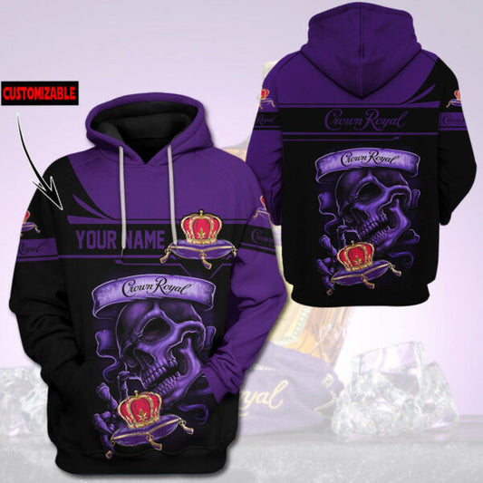 Custom Name Crown Royal Skull Personalized Trending Hoodie 538 1117 Moonbestprint