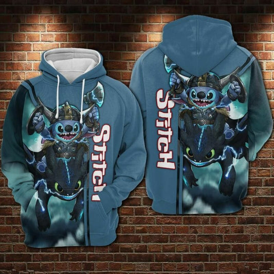 Nightfury And Stitch Over Print 3d Hoodie Zip Hoodie Moonbestprint