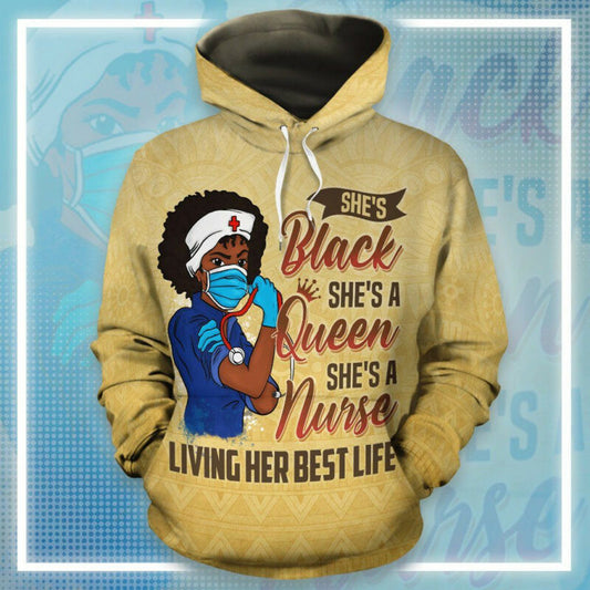 Black She Queen She Nurse 3d Hoodie Zip Hoodie Moonbestprint