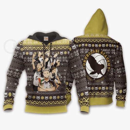 Fukurodani Academy Ugly Christmas Haikyuu Anime Manga For Men And Women 3d Hoodie Zip Hoodie Moonbestprint