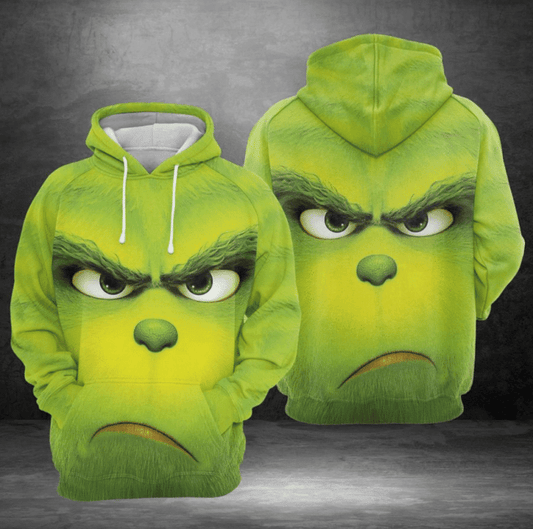 Grinch Face All Over Printed 3d Hoodie Moonbestprint