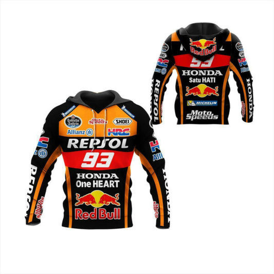 Honda Repsol Racing Shirt Fan Gift 621, Stylist Unisex 3d Hoodie Zip Hoodie 145 Moonbestprint