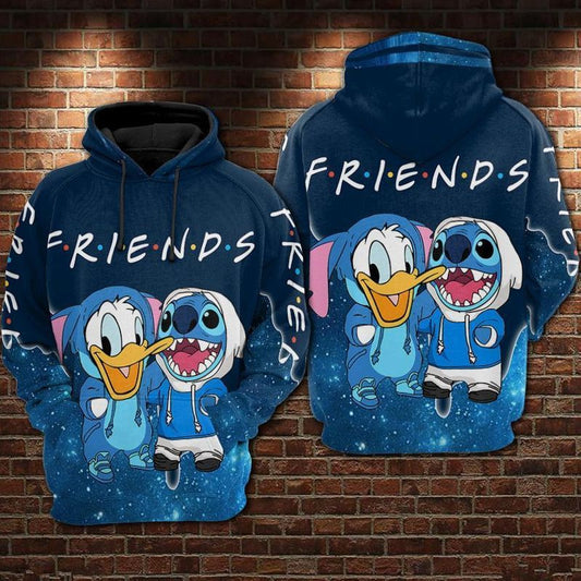 For Donald And Stitch Lovers Best Friend Galaxy Pattern Gift For Fan 3d Hoodie Moonbestprint