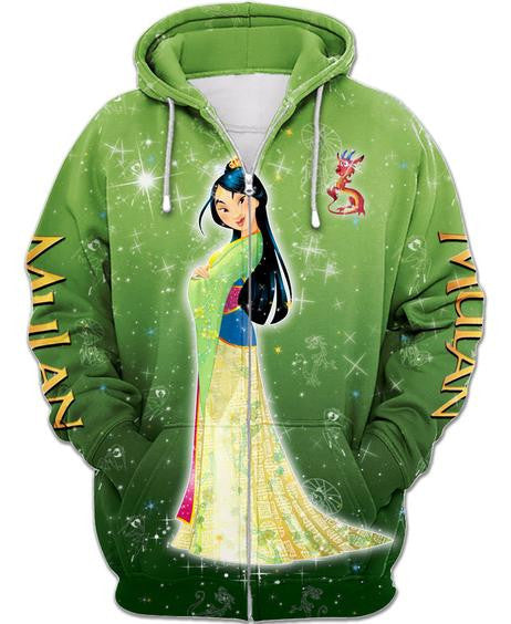 Mulan Zip-up Hoodie Moonbestprint