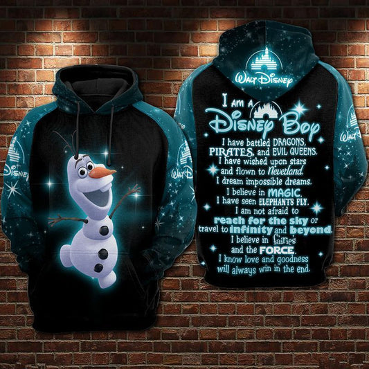 I Love Olaf Over Print 3d Hoodie Zip Hoodie 509 Moonbestprint