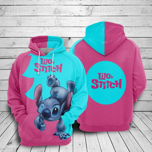 Stitch Cartoon Lilo And Stitch Over Print 3d Hoodie Zip Hoodie 1218 Moonbestprint