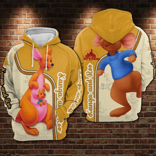 Kanga And Roo Cartoon Winnie The Pooh Movies Disney Over Print 3d Hoodie Zip Hoodie Moonbestprint