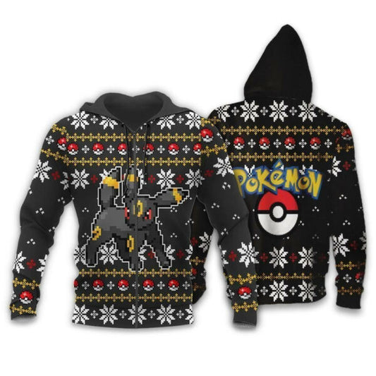 Umbreon Anime Pokemon Manga Ugly Christmas Sweater 1k871 Fan Gift Stylist Unisex Cartoon Graphic Outfits Aop 3d Hoodie Zip Hoodie 2218 Moonbestprint