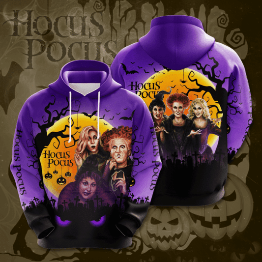 Hocus Pocus Halloween Design Gift For Fan Custom 3d Hoodie All Over Printed Hoodie Moonbestprint