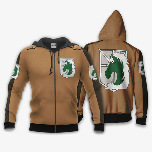 Aot Military Police Uniform Attack On Titan Anime 3k217 Fan Gift Stylist Unisex Cartoon 3d Hoodie Zip Hoodie 971 Moonbestprint
