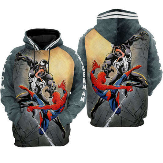 Venom Spiderman Marvel Black Red Background Hoodie Zip Hoodie Moonbestprint
