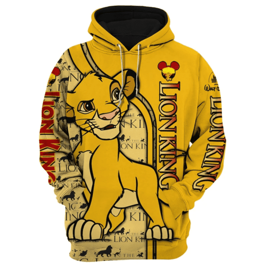 Simba The Lion King Walt Disney Fan Gift, Stylist Unisex Cartoon Graphic Outfits Aop Hoodie, Zip Hoodie 2508 Moonbestprint
