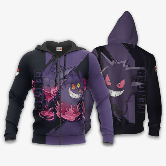 Gengar Anime Pokemon Manga 1k772 Fan Gift Stylist Unisex Cartoon Graphic Outfits Aop 3d Hoodie, Zip Hoodie 222 Moonbestprint