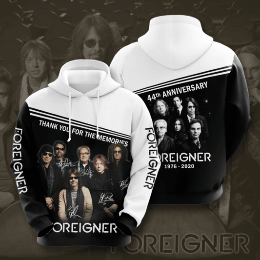 Foreigner 44th Anniversary 1976 2020 Signature Design Gift For Fan Custom 3d Hoodie All Over Printed Hoodie Moonbestprint