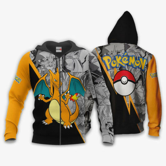 Charizard Anime Pokemon Manga 1k733 Fan Gift Stylist Unisex Cartoon Graphic Outfits Aop 3d Hoodie, Zip Hoodie 468 Moonbestprint