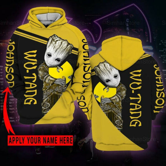 Custom Name Groot Wu Tang Clan Hip Hop,wu Tang Clan Rock And Roll 2k716 Fan Gift Stylist Unisex Cartoon 3d Hoodie Zip Hoodie 1727 Moonbestprint