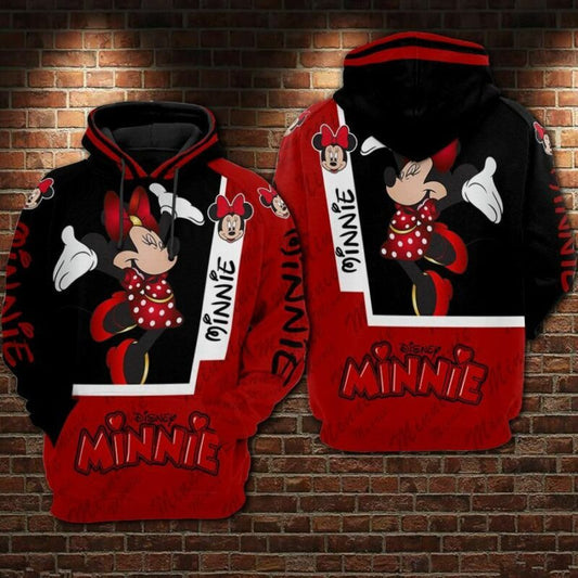 Minnie Mouse Movies Disney Red Over Print 3d Hoodie Zip Hoodie Moonbestprint