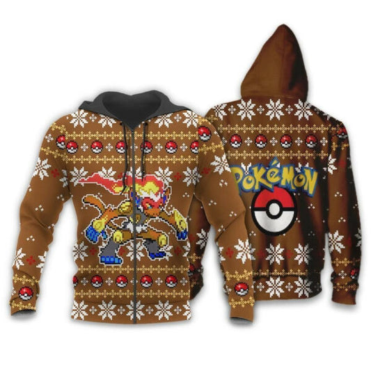 Infernape Anime Pokemon Manga Ugly Christmas Sweater 1k837 Stylist Unisex Graphic Outfits Aop 3d Hoodie Zip Hoodie 828 Moonbestprint