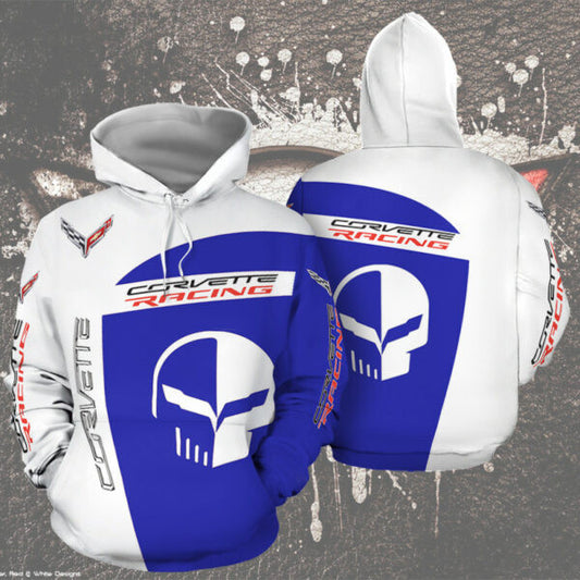 Chevrolet Corvette Racing Lake Blue Sport Car 3d All Over Print Hoodie 434 1763 Moonbestprint